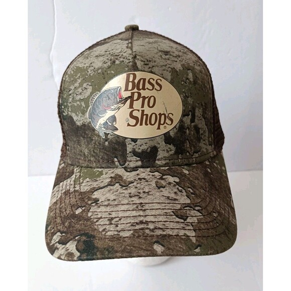 Bass Pro Shops Hat Men's Camo Mesh Snapback Cap - Picture 1 of 8